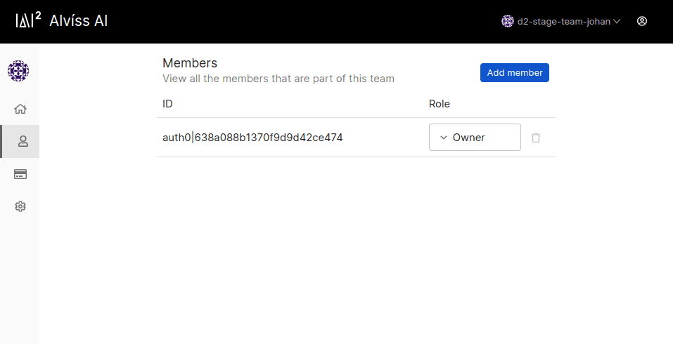 Team Members Interface