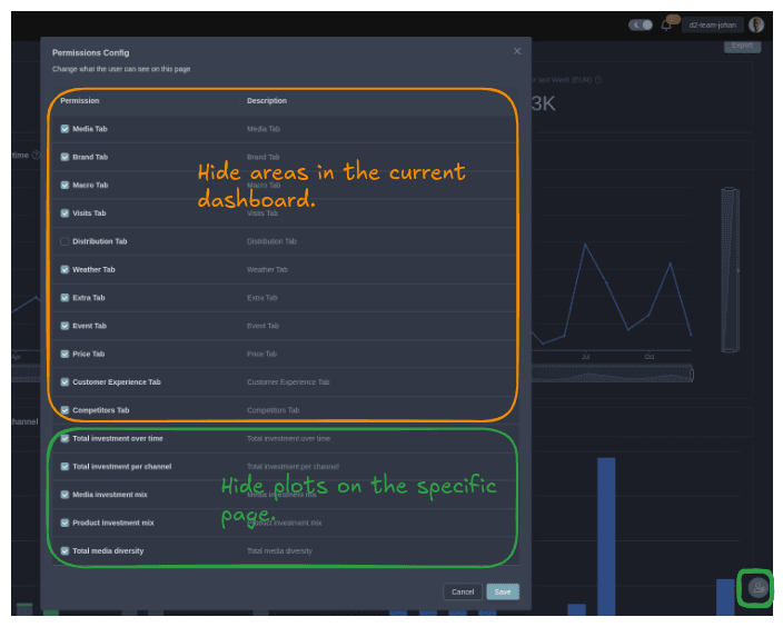 Hide Areas in Dashboards